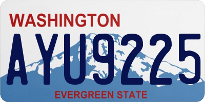 WA license plate AYU9225