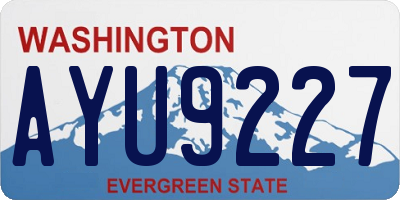 WA license plate AYU9227