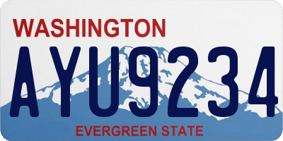 WA license plate AYU9234