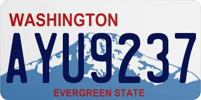 WA license plate AYU9237