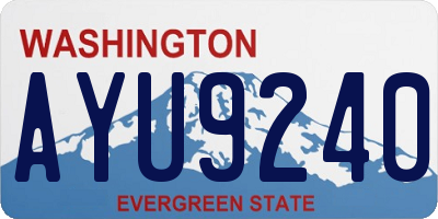 WA license plate AYU9240