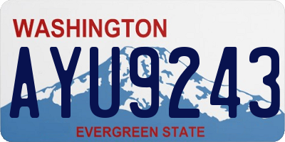 WA license plate AYU9243