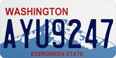 WA license plate AYU9247