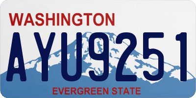 WA license plate AYU9251