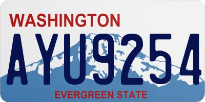 WA license plate AYU9254
