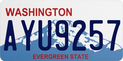 WA license plate AYU9257