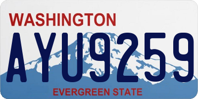 WA license plate AYU9259
