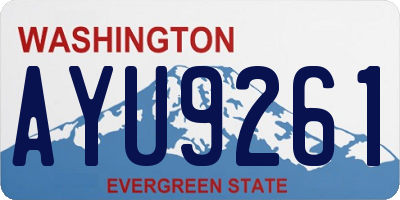 WA license plate AYU9261