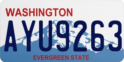 WA license plate AYU9263