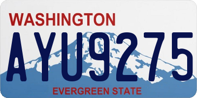 WA license plate AYU9275