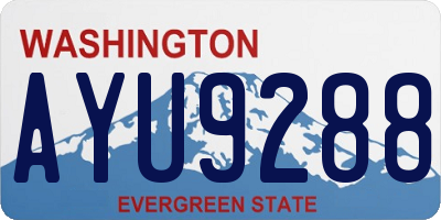 WA license plate AYU9288