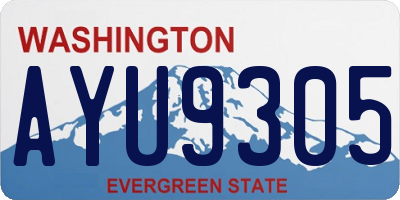 WA license plate AYU9305