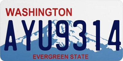 WA license plate AYU9314