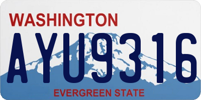 WA license plate AYU9316