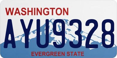 WA license plate AYU9328