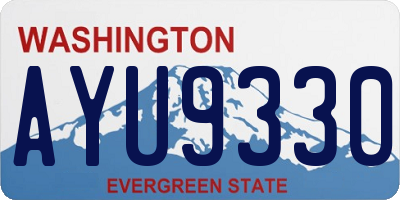 WA license plate AYU9330