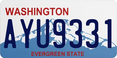 WA license plate AYU9331