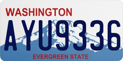 WA license plate AYU9336