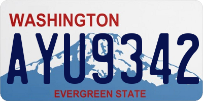 WA license plate AYU9342