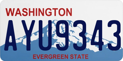 WA license plate AYU9343