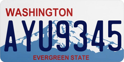 WA license plate AYU9345
