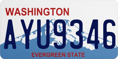 WA license plate AYU9346