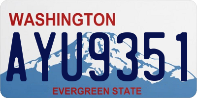 WA license plate AYU9351
