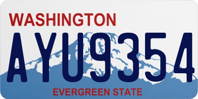 WA license plate AYU9354