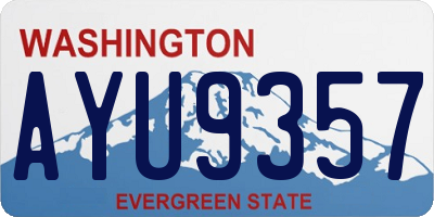WA license plate AYU9357