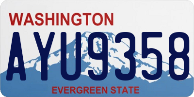 WA license plate AYU9358