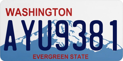 WA license plate AYU9381