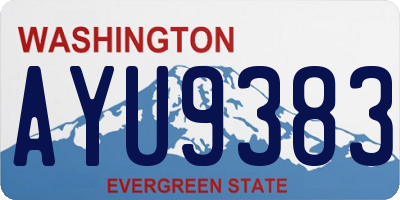 WA license plate AYU9383