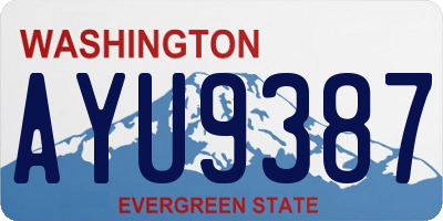 WA license plate AYU9387
