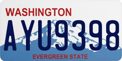 WA license plate AYU9398