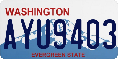 WA license plate AYU9403