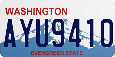 WA license plate AYU9410