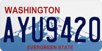 WA license plate AYU9420