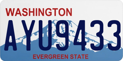 WA license plate AYU9433