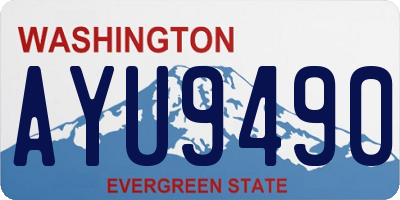 WA license plate AYU9490