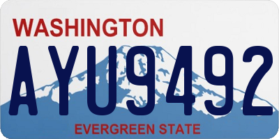 WA license plate AYU9492