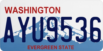 WA license plate AYU9536