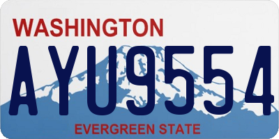WA license plate AYU9554