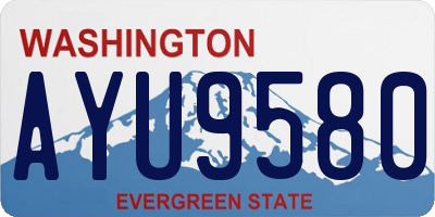 WA license plate AYU9580