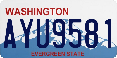 WA license plate AYU9581