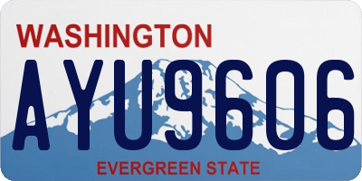 WA license plate AYU9606