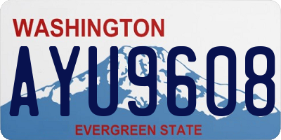 WA license plate AYU9608