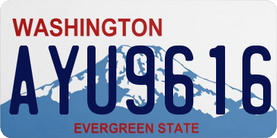 WA license plate AYU9616