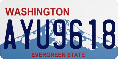 WA license plate AYU9618