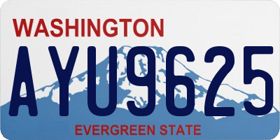 WA license plate AYU9625