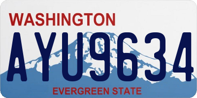 WA license plate AYU9634
